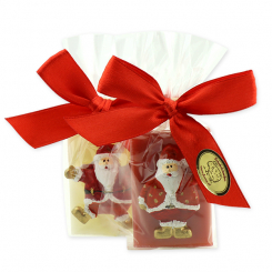 Sheep milk quest soap 25g decorated with santa in a cellophane, Classic/pomegranate 