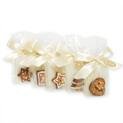 Schafmilchseife Gästeseife 25g dekoriert mit Lebkuchen in Cello, Classic 