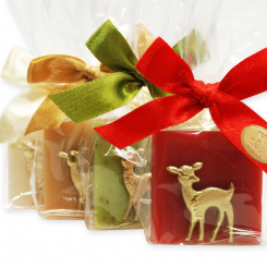 Sheep milk soap 35g decorated with a fawn in a cellophane, sorted 