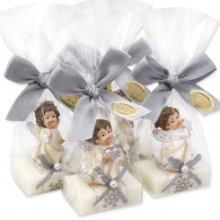 Sheep milk guest soap 25g decorated with an angel in a cellophane, Classic 