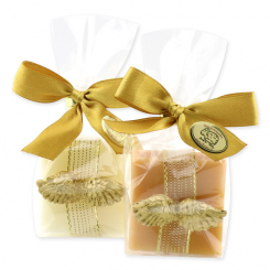 Sheep milk soap 35g decorated with angel's wings in a cellophane, Classic/quince 