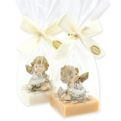Sheep milk soap 35g decorated with an angel in a cellophane, Classic/quince 