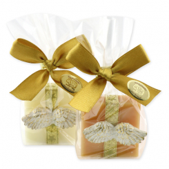 Sheep milk soap 35g decorated with angel's wings in a cellophane, Classic/quince 