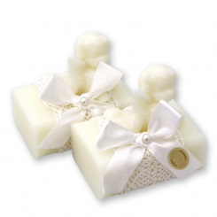 Sheep milk soap 100g decorated with angel lying 20g, Classic 
