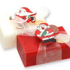 Sheep milk soap 100g decorated with Santa Claus, Classic/pomegranate 