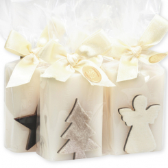 Sheep milk soap 100g decorated with Christmas motifs in a cellophane, Classic 