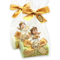 Sheep milk soap 100g decorated with an angel in a cellophane, Classic/verbena 