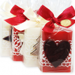 Sheep milk soap 100g decorated with christmas decoration in a cellophane, Classic/pomegranate 
