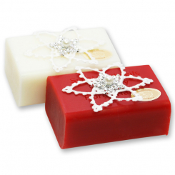 Sheep milk soap 100g decorated with a star, Classic/pomegranate 