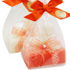 Sheep milk soap 100g decorated with soap angel 20g in a cellophane, Classic/blood orange 