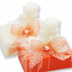Sheep milk soap 100g decorated with soap angel 20g, Classic/blood orange 