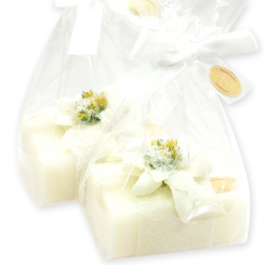 Sheep milk soap 100g decorated with Edelweiss in a cellophane, Edelweiss 