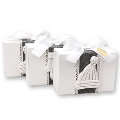 Schafmilchseife eckig 150g verpackt in Schachtel dekoriert mit weihnachtliche Motive, Classic 