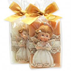 Sheep milk soap 150g decorated with an angel in a cellophane, Classic/Quince 