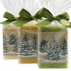 Sheep milk soap 150g decorated with a ribbon in a cellophane, sorted 