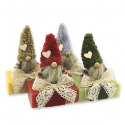 Sheep milk soap 150g decorated with a gnome, sorted 