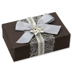 Sheep milk soap 150g "present", Christmas rose silver 