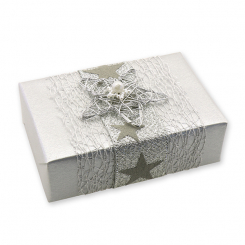 Sheep milk soap 150g "present", Christmas rose silver 