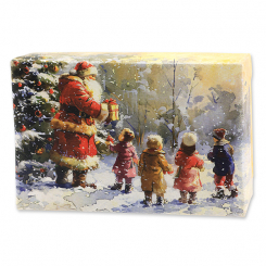 Schafmilchseife eckig 150g Winterzauber "Weihnachtszauber-Motiv 15" 