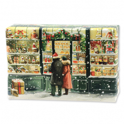 Schafmilchseife eckig 150g Eisenkraut "Weihnachtszauber-Motiv 9" 