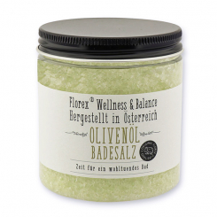 Bath salt 300g with label "Love for tradition", Olive oil 