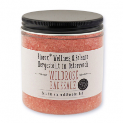 Bath salt 300g with label "Love for tradition", Wild rose 