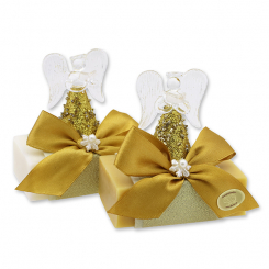 Sheep milk soap 150g decorated with an glass angel, Classic/swiss pine 