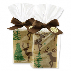 Sheep milk 150g decorated with a deer ribbon in cello, Classic/swiss pine 