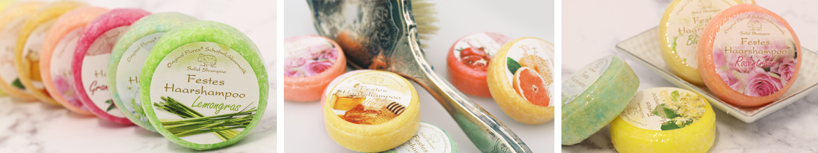 Festes Shampoo rund mit biologischer Schafmilch